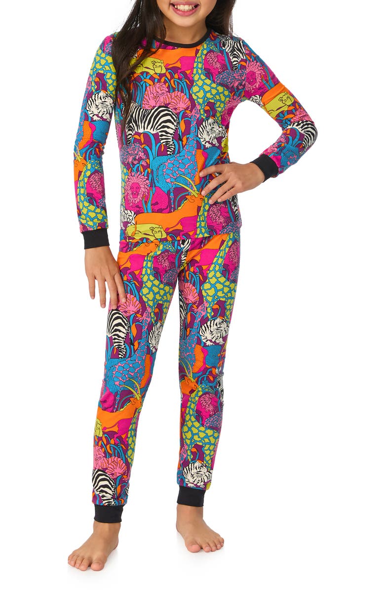 BedHead Pajamas x Trina Turk Kids' Jungle Fitted Two-Piece Pajamas, Alternate, color,