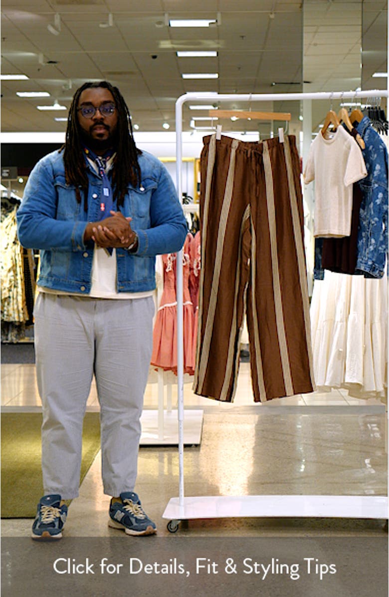 Olivia Stripe Linen & Silk Pants, sales video thumbnail