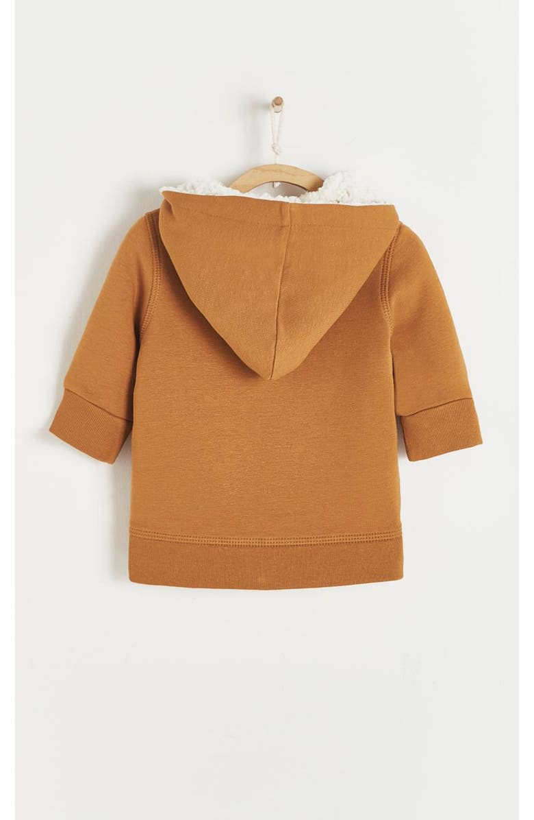 Babycottons Merlin Fleece & Teddy Fleece Hoodie, Alternate, color, Camel