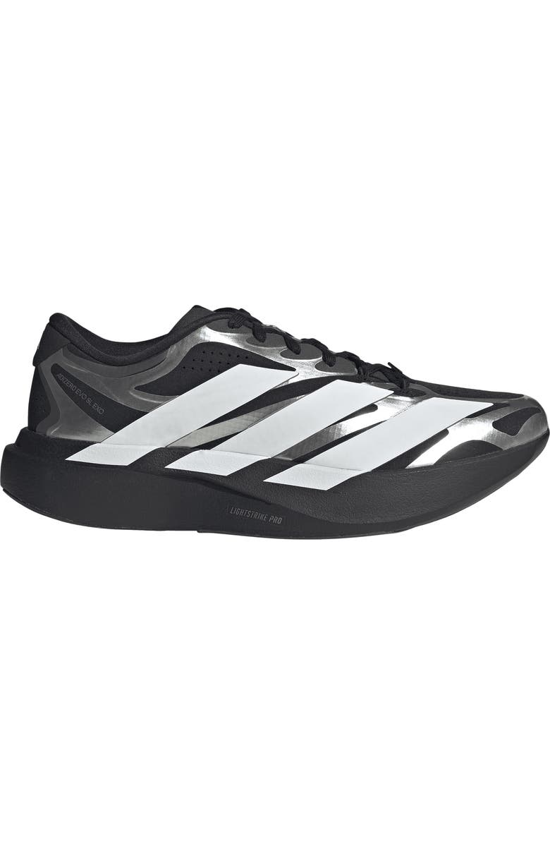 adidas Adizero Evo SL EXO Running Shoe, Alternate, color, Core Black/ White/ Iron Met