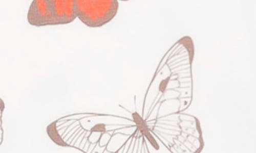 Copper Pearl Luna Butterfly Print Zip-up Footie In Light Beige