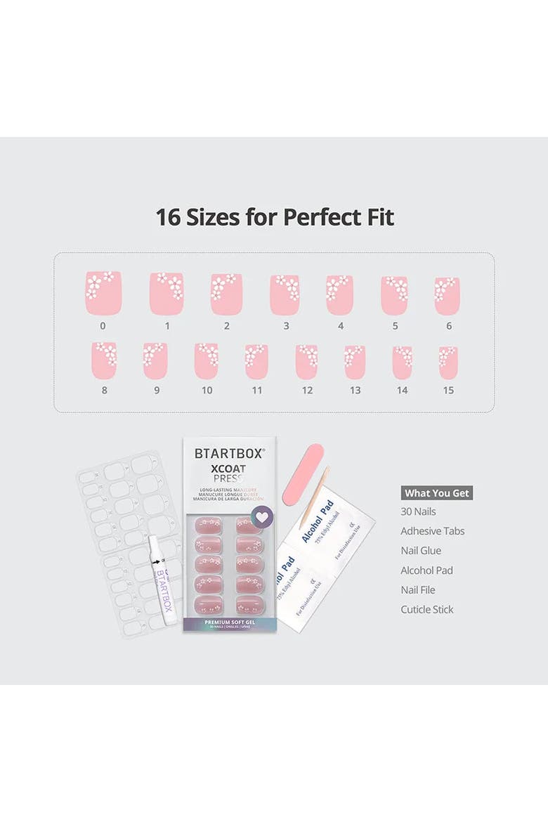 Press-on Nails Set Short Square, Alternate, color, Petalfall