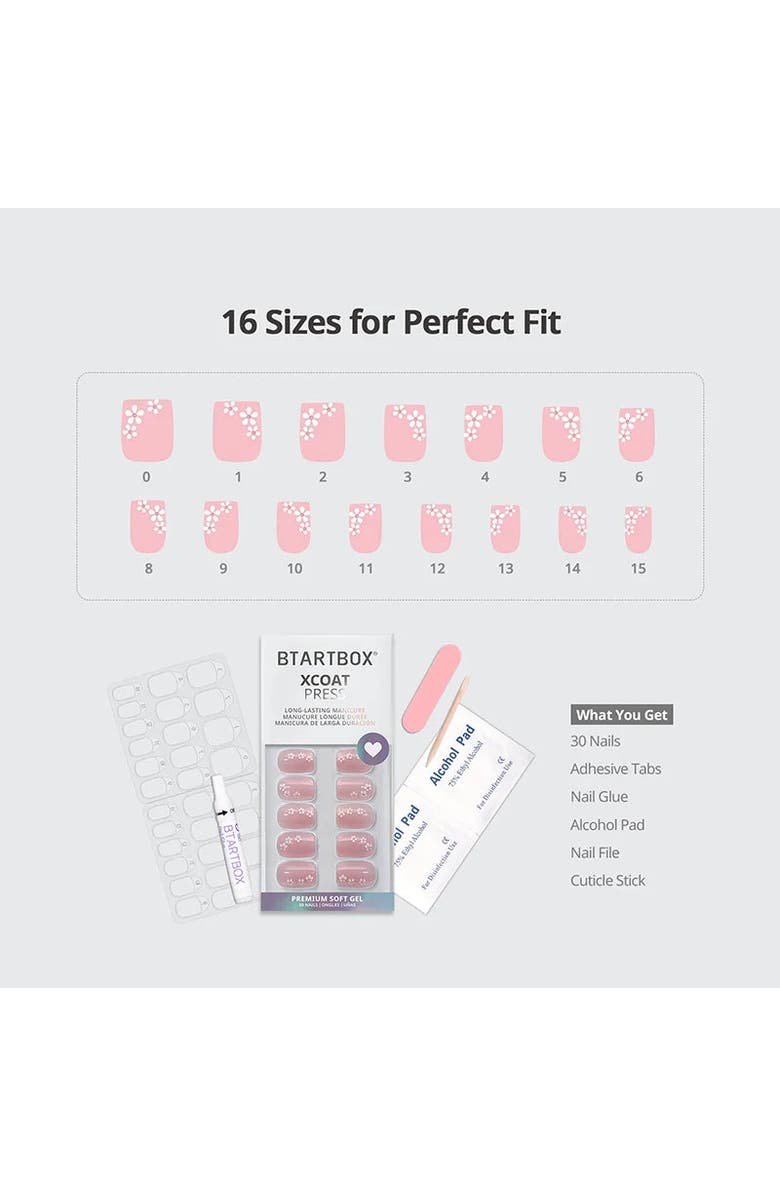 Btartboxnails Press-on Nails Set Short Square, Alternate, color, Petalfall