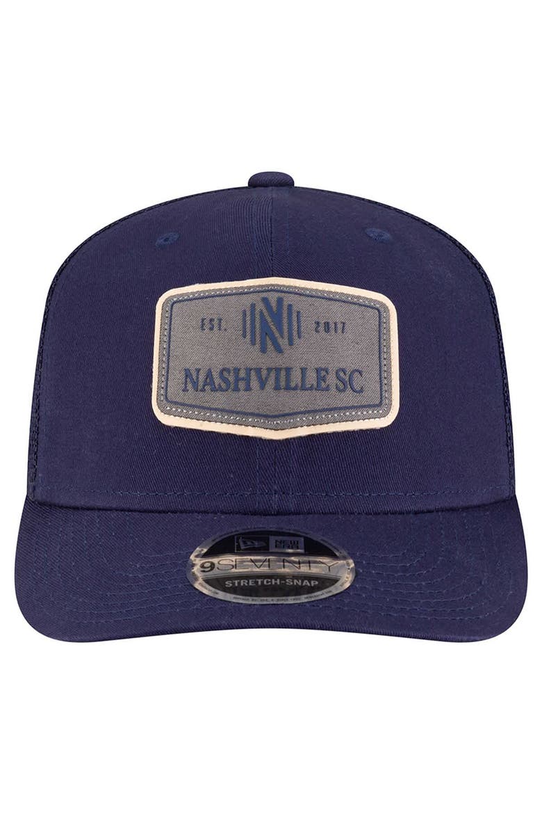 Men's New Era  Navy Nashville SC Labeled 9SEVENTY Trucker Stretch-Snap Adjustable Hat, Alternate, color, Navy