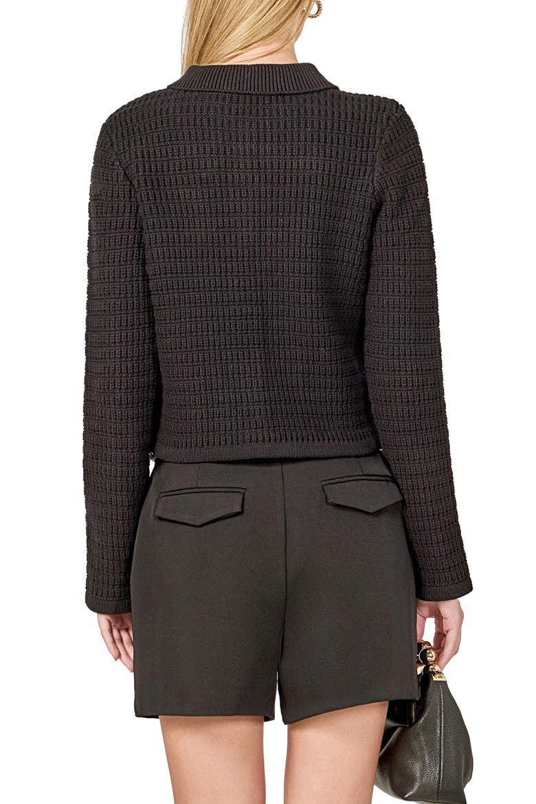 Collar Cardigan, Alternate, color, BLACK