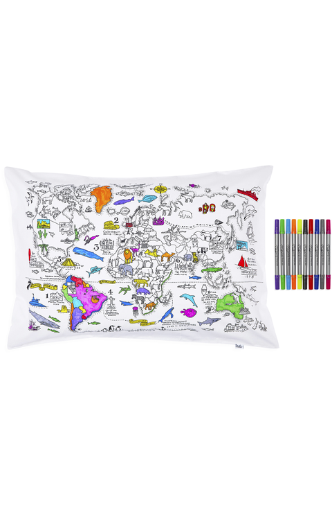 Color Your Own Pillowcase World Map