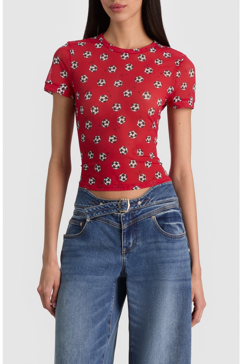 Tess Crop T-Shirt, Main, color, GO FOR GOLD HIBISCUS