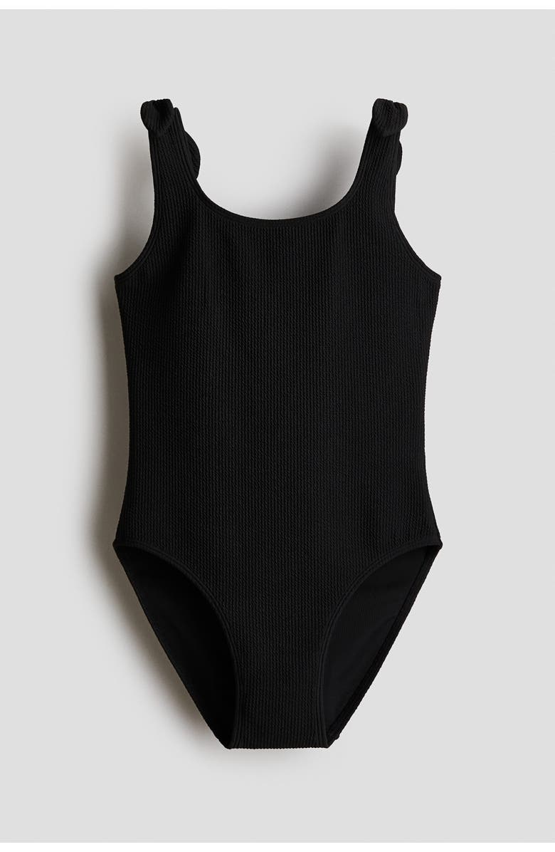 H&M Textured Swimsuit, Main, color, Black