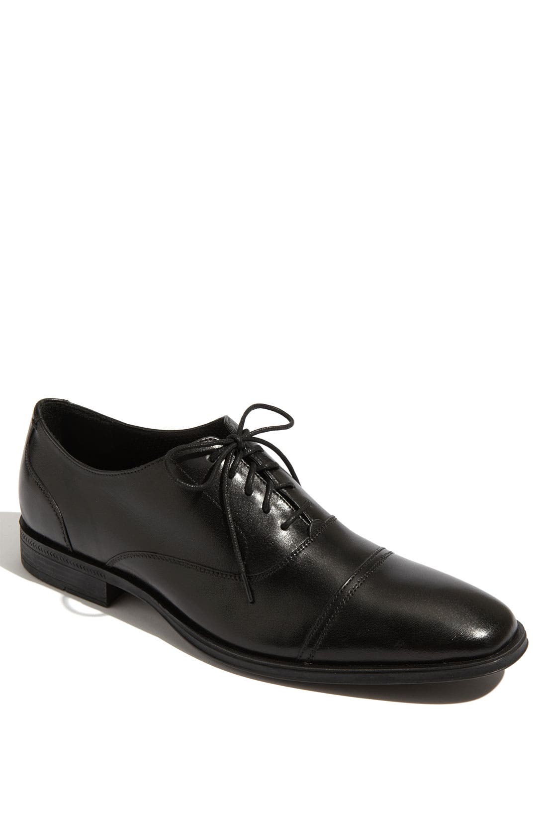 'Air Adams' Cap Toe Oxford, Main, color, BLACK NAPPA