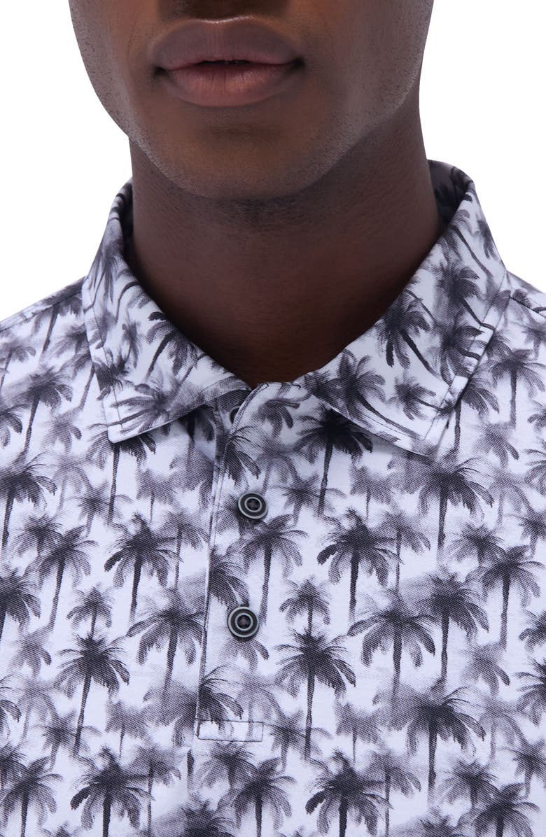 Bugatchi Victor OoohCotton<sup>®</sup> Palm Tree Print Polo, Alternate, color, Zinc