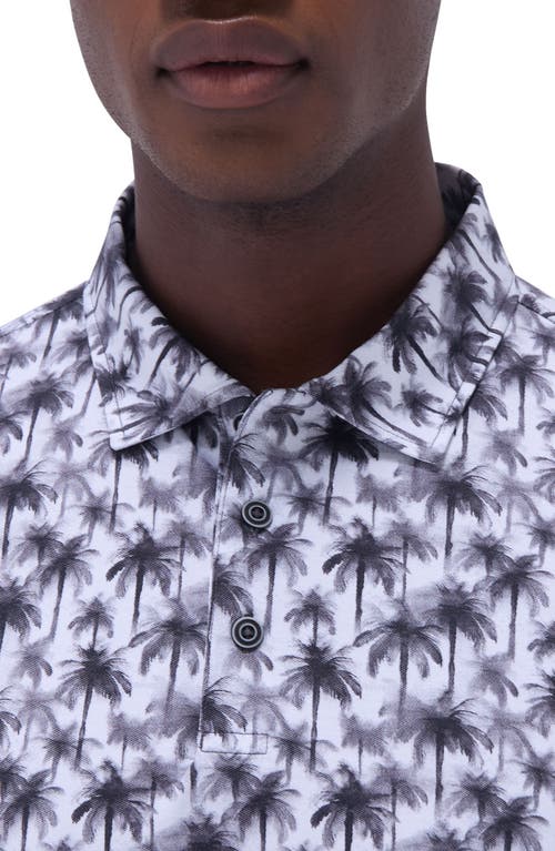 Bugatchi Victor Ooohcotton® Palm Tree Print Polo In Zinc