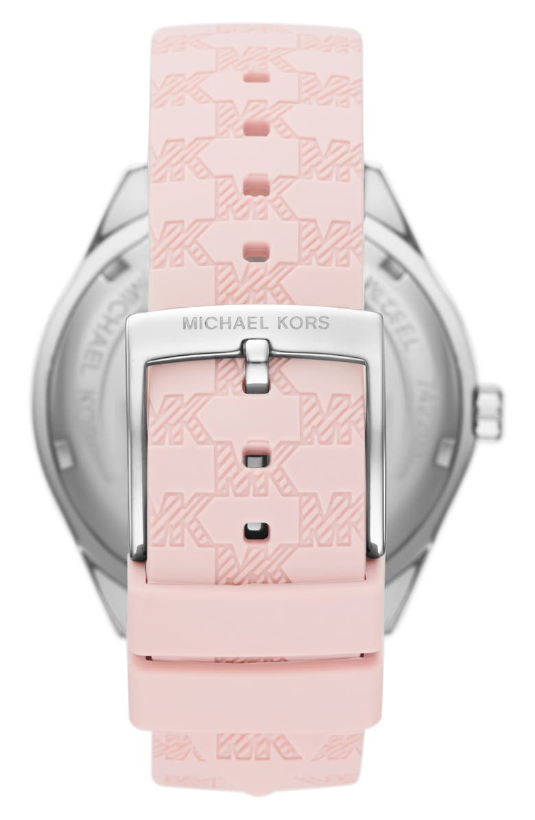 Michael Kors Jessa CZ Embellished Multifunction Silicone Strap Watch, 40mm, Alternate, color, 