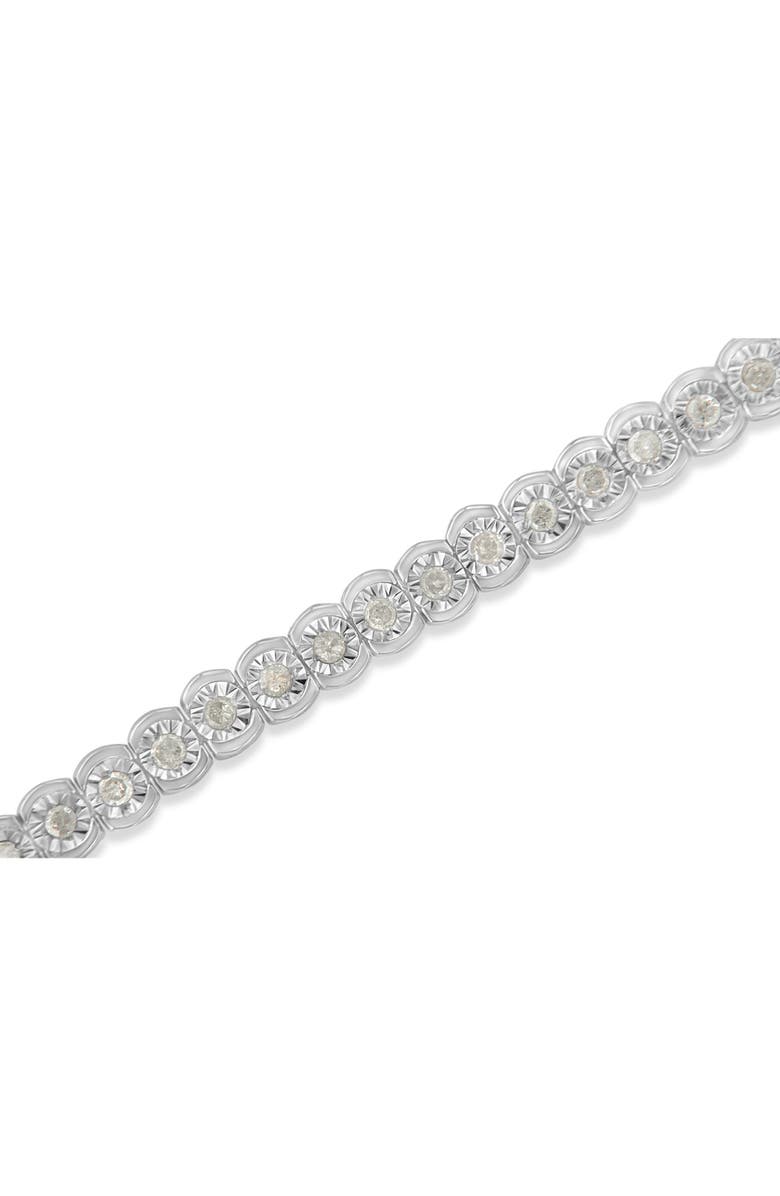 Haus of Brilliance Silver 1.0 Cttw Diamond Miracle-Set Tennis Bracelet, Alternate, color, White