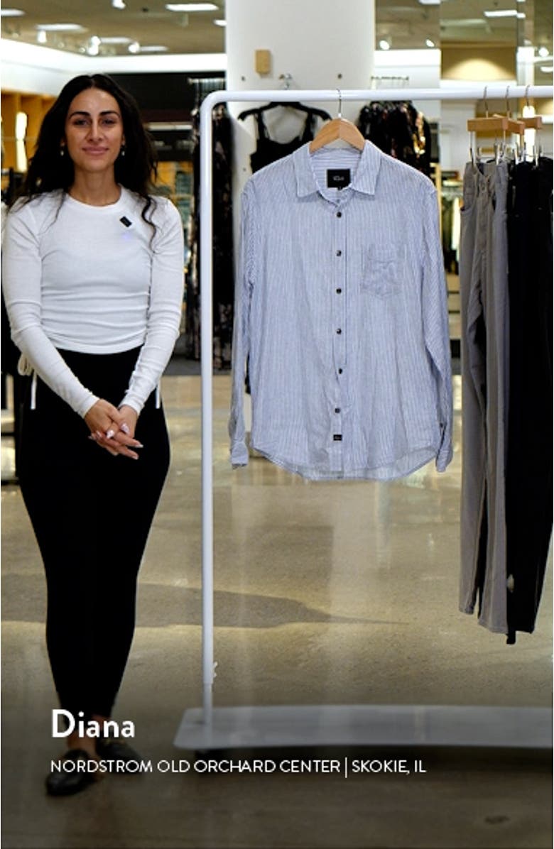 Connor Stripe Linen Blend Button-Up Shirt, sales video thumbnail