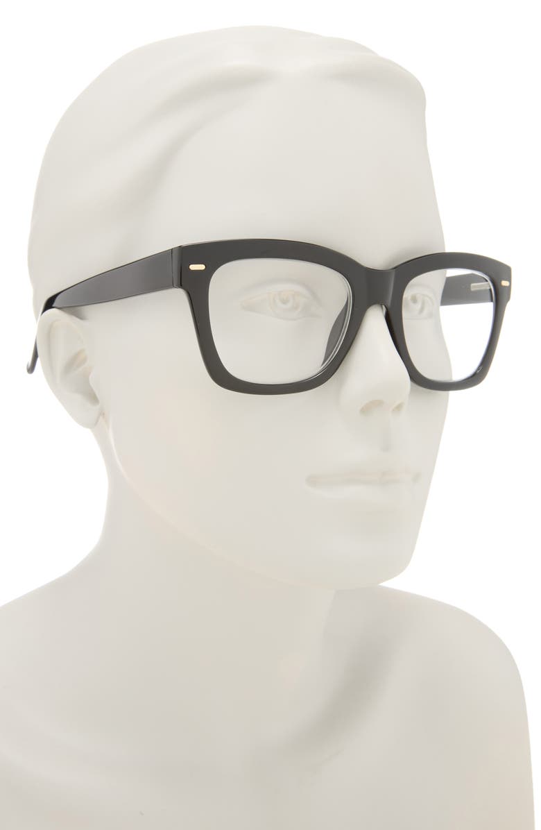 Cole Haan Crystal Core 32mm Square Reading Glasses, Alternate, color, Black