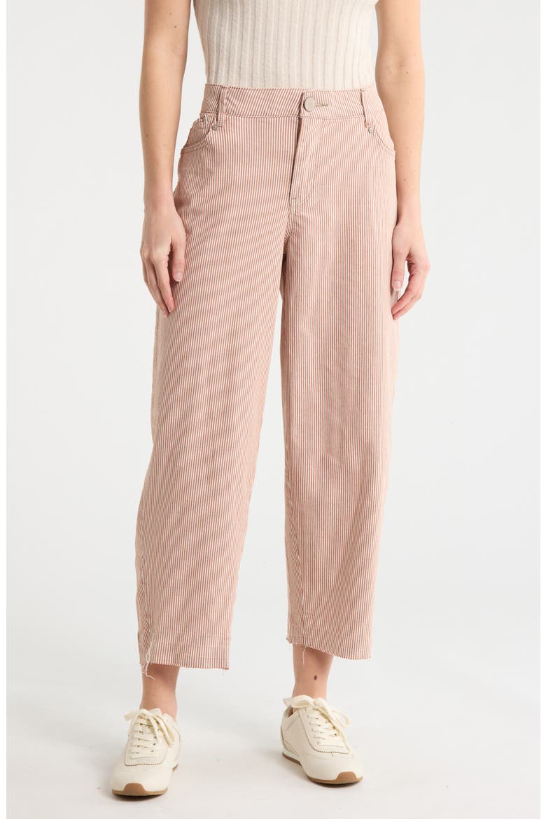 Released Hem Barrel Leg Jeans, Main, color, STRIPED COFFEE