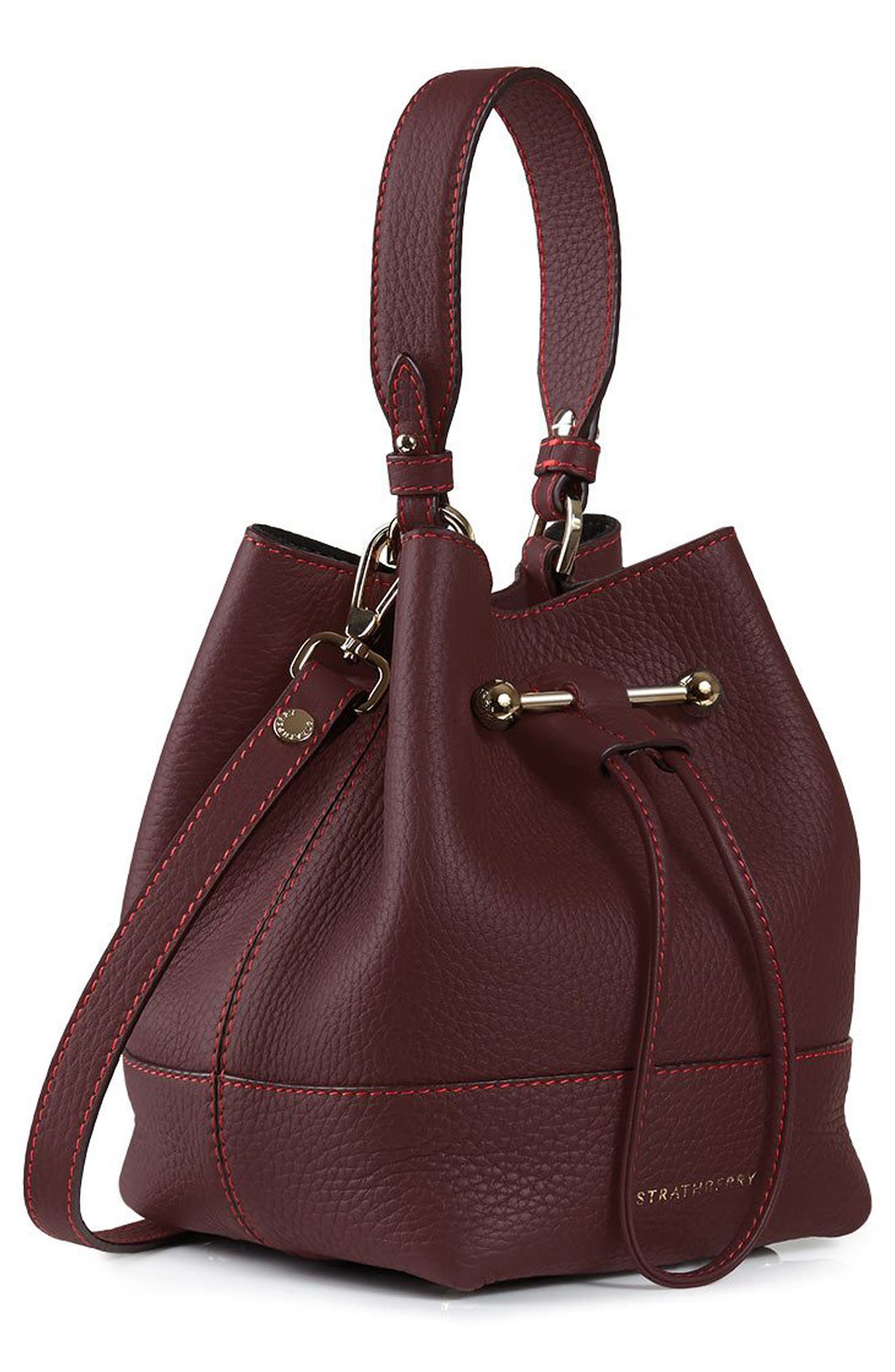 Strathberry Lana Osette Leather Crossbody Bucket Bag, Alternate, color, 