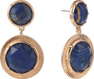 RACHEL Rachel Roy Round Semiprecious Stone Drop Earrings