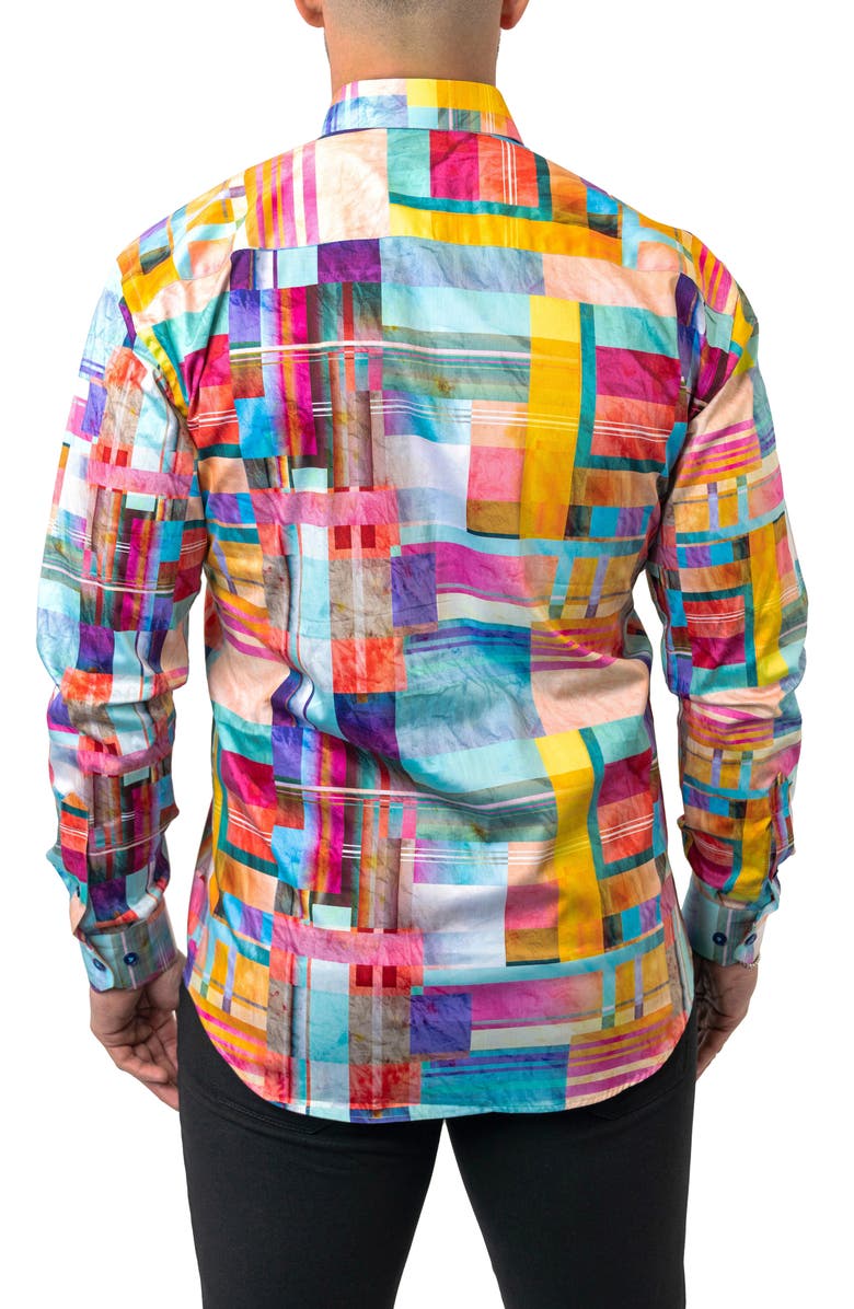 Maceoo Fibonacci Cube 41 Cotton Button-Up Shirt, Alternate, color,