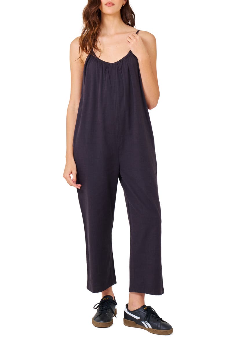 Hurley New Heights Jumpsuit, Main, color, Off Black