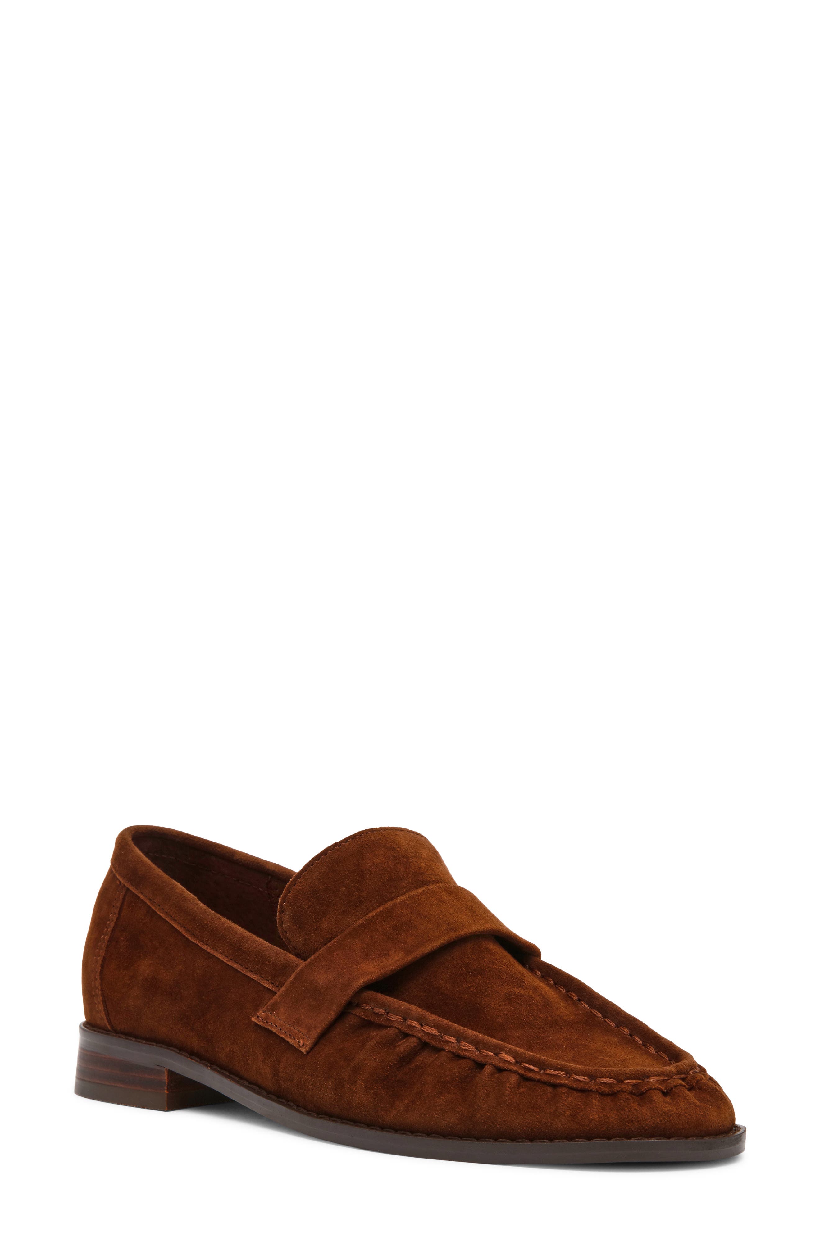Ronie Leather Loafer, Main, color, UMBER SUEDE