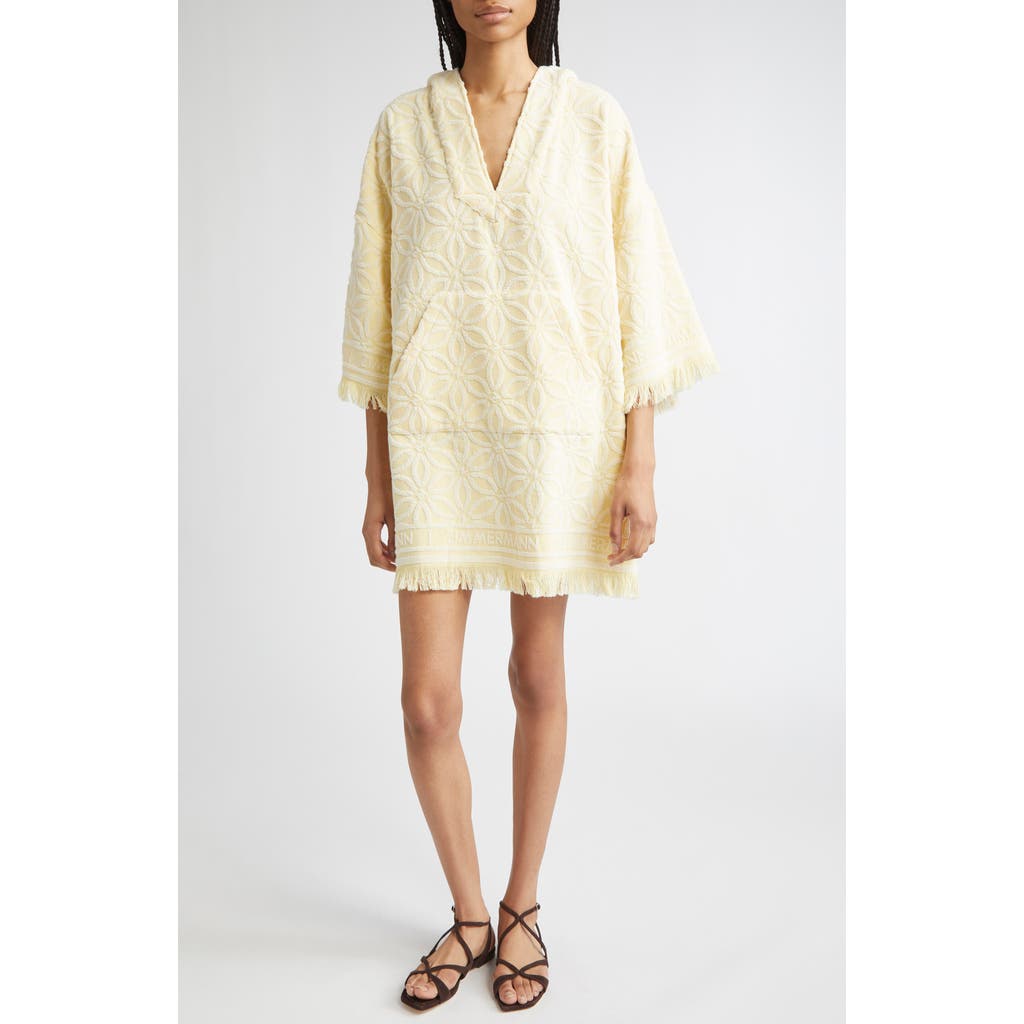 ZIMMERMANN ZIMMERMANN COCO JACQUARD TERRY CLOTH HOODED DRESS