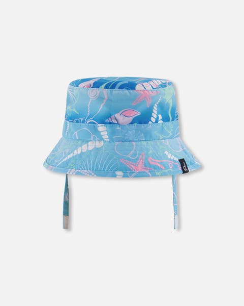 Wide Brim Beach Shell Print Beach Hat (Baby)