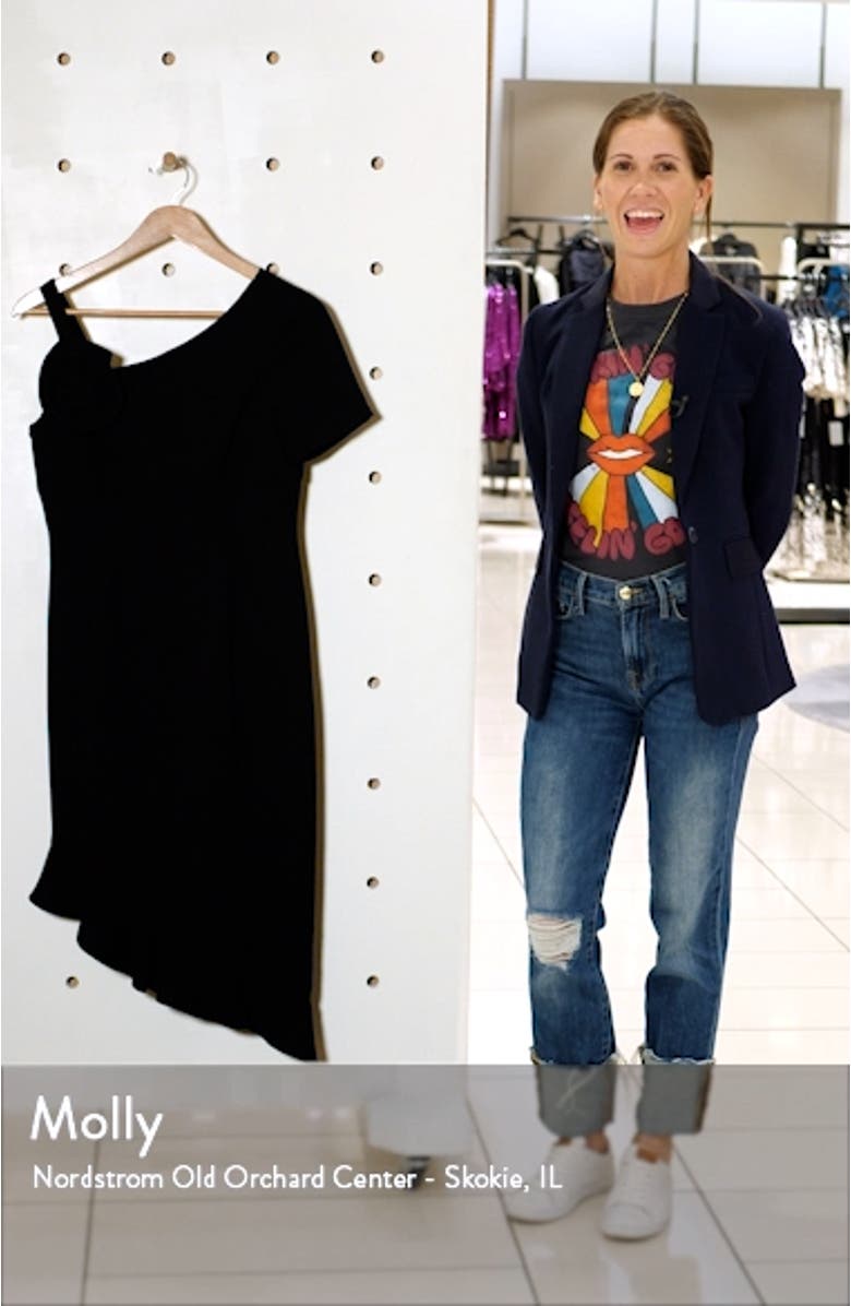 Cold Shoulder Ruffle Crepe Dress, sales video thumbnail