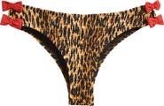 Damson Madder Leopard Smocked Bow Bikini Bottoms
