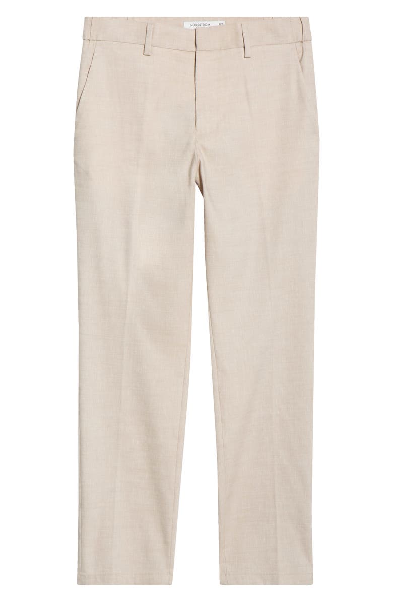 Nordstrom Flat Front Pants, Main, color, Grey Moonbeam - White