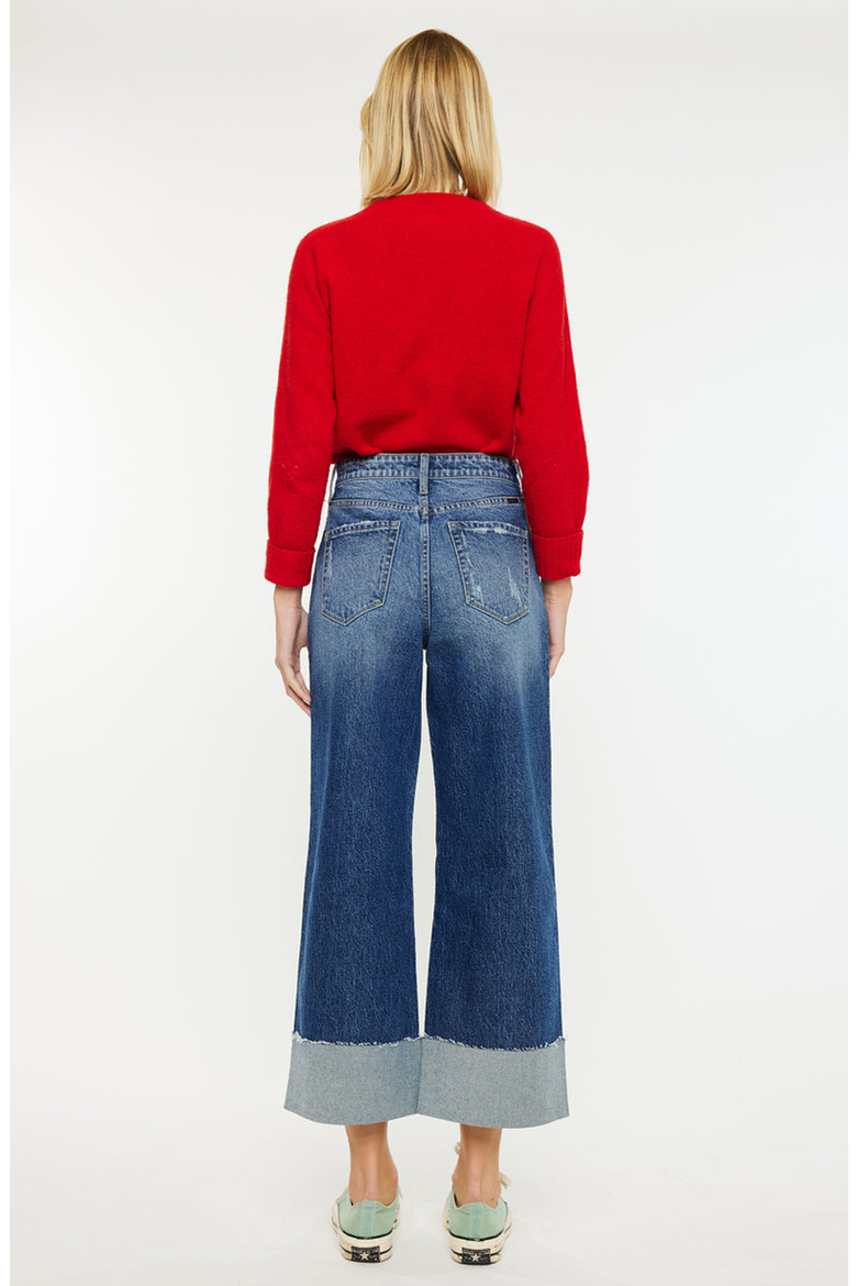 Lynn 90's Cropped Wide Leg Jeans, Alternate, color, Medium Wash