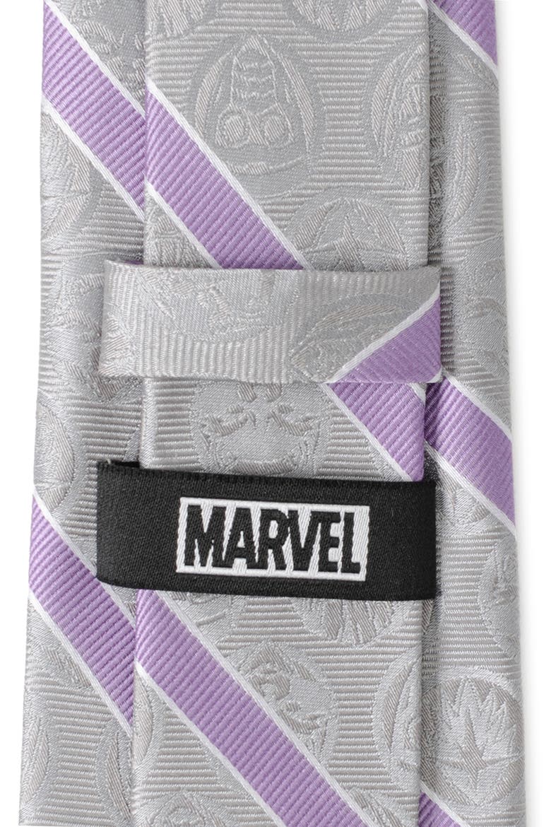 Guardians of the Galaxy Stripe Jacquard Silk Tie, Alternate, color, GRAY