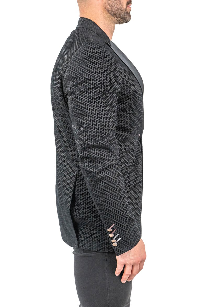 Interrupted Black One-Button Sport Coat, Alternate, color, BLACK