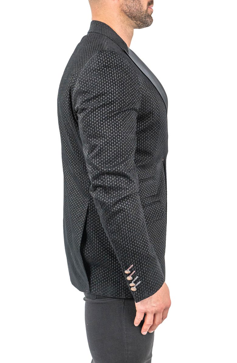 Maceoo Interrupted Black One-Button Sport Coat, Alternate, color, Black