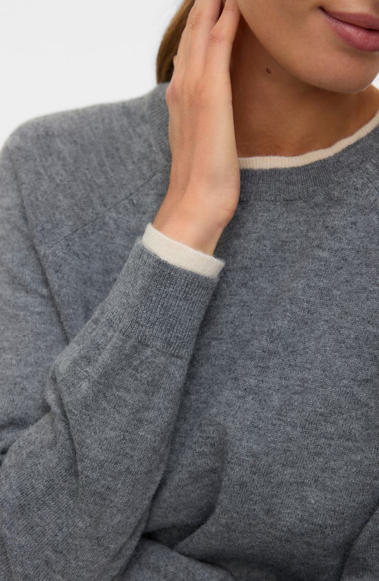 VERO MODA Wonderful Faux Layered Sweater, Alternate, color, Medium Grey Melange