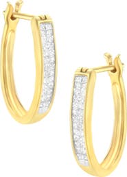 Haus of Brilliance 10K Yellow Gold 1/2 Ct Invisible Princess Hoop Earrings