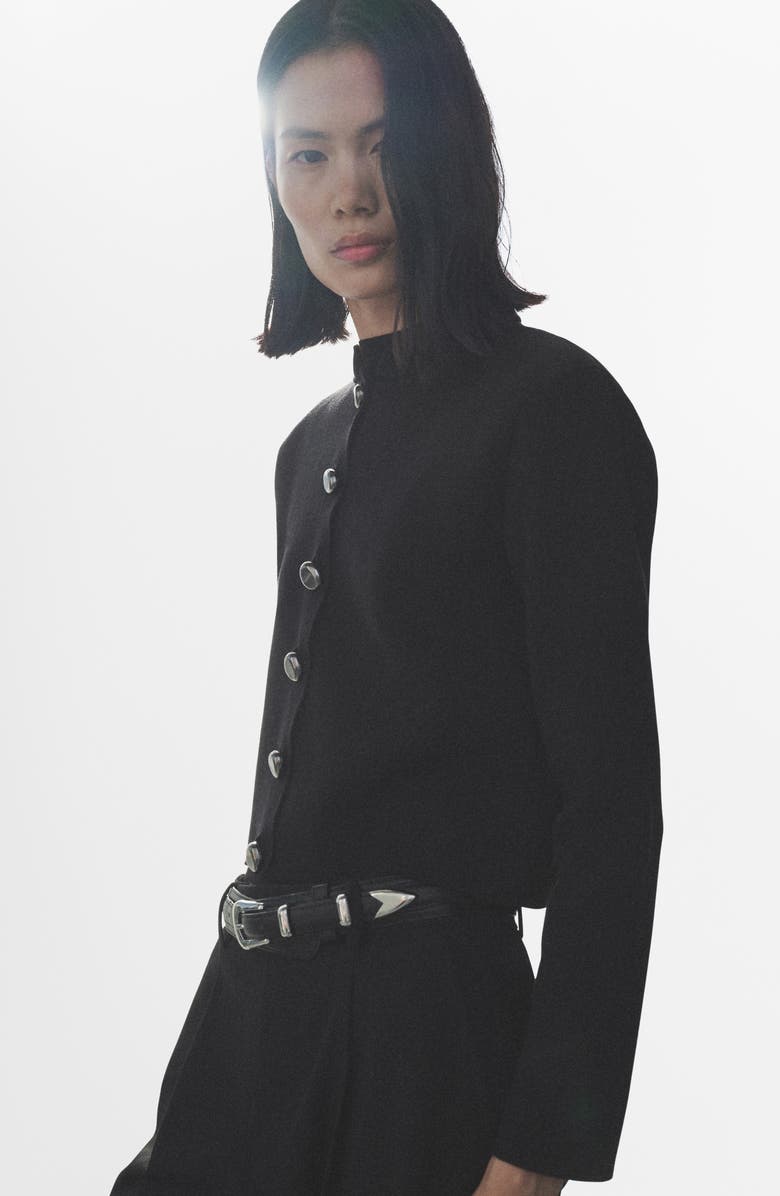 MANGO Mandarin Collar Jacket, Alternate, color,