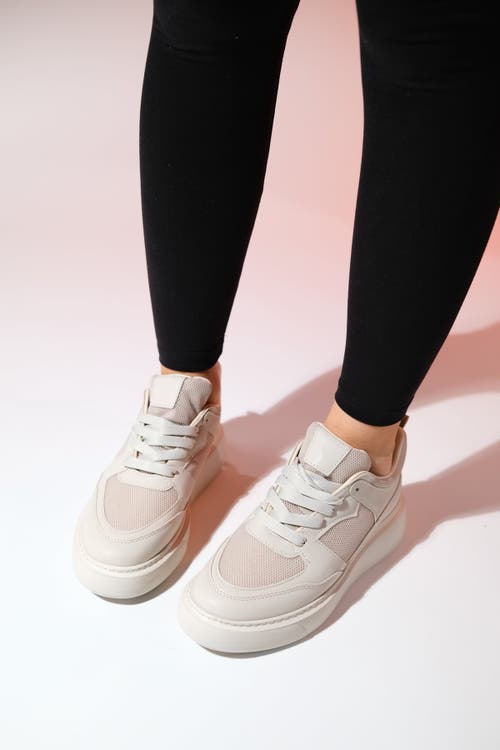 Forever & Always Shoes Ingrid Platform Sneakers In Beige