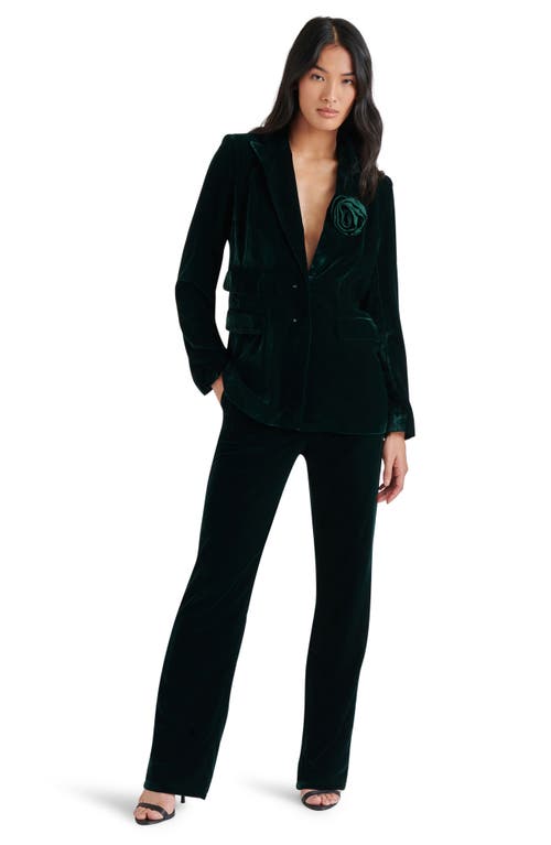 Steve Madden Merene Rosette Detail Velvet Blazer