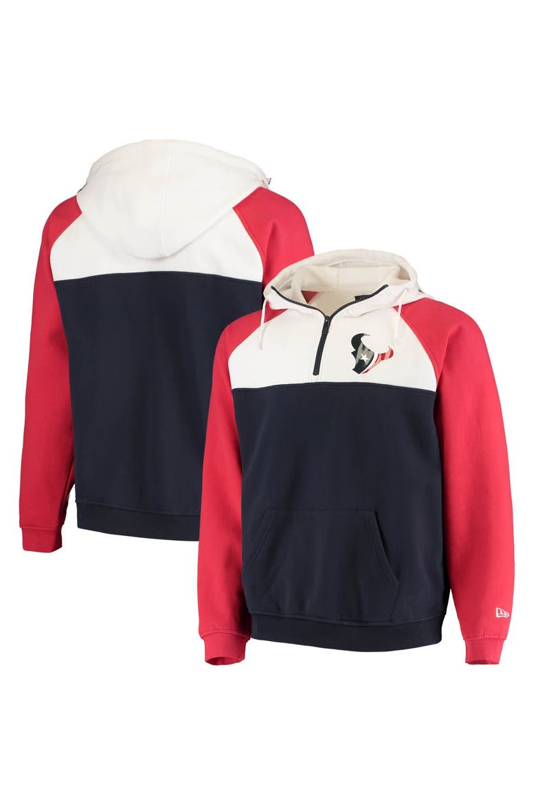 Men's New Era Navy/White Houston Texans Gametime Quarter-Zip Hoodie Jacket, Main, color, Navy