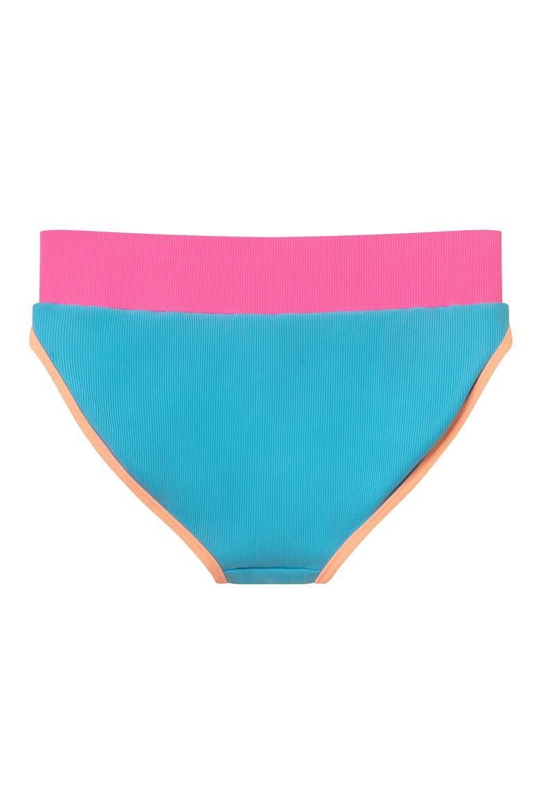 Kids' Rib Colorblock Two-Piece Swimsuit, Alternate, color, BLUE CLRBL
