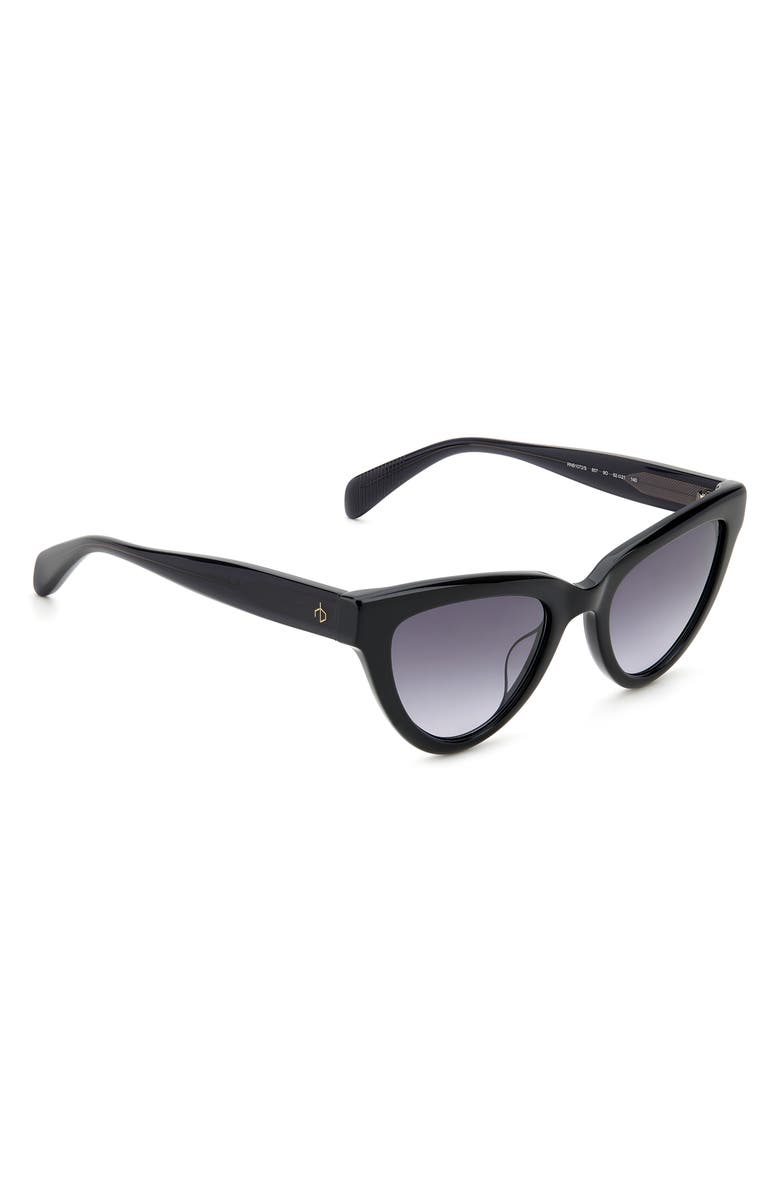 rag & bone 52mm Cat Eye Sunglasses, Alternate, color, Black/ Grey Shaded