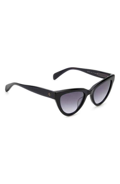 Rag & Bone 52mm Cat Eye Sunglasses In Black/grey Shaded