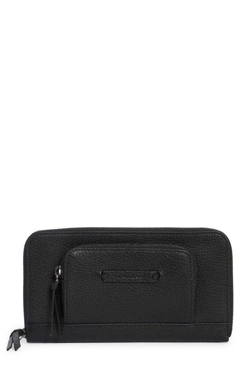 Longchamp Zip Around Wallet, Main, color, Black