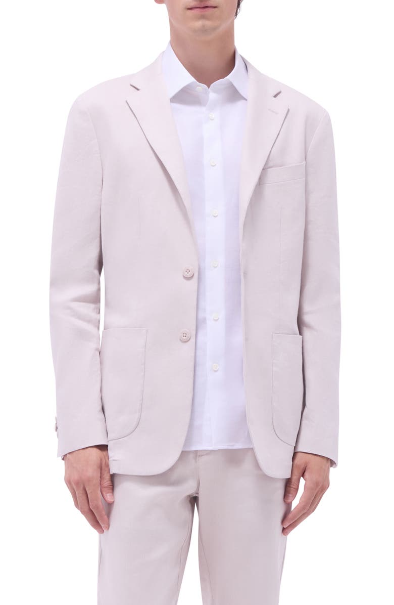 Bugatchi Stretch Linen
Cotton Blend Blazer, Main, color, Stone