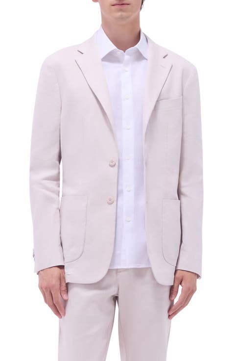 Stretch Linen & Cotton Blend Blazer