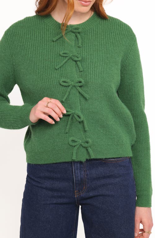 Petal And Pup Petal & Pup Wilde Bow Front Cardigan In Green