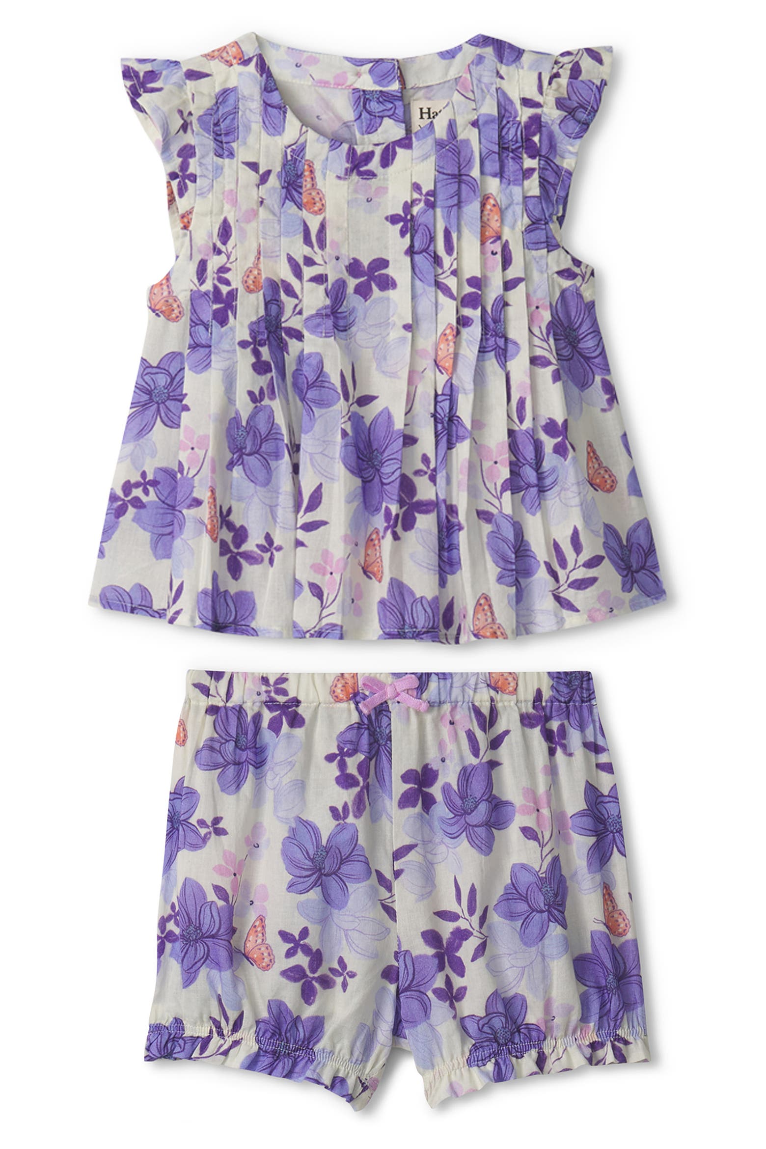 Top Set Method Hatley Painted Magnolias Pintuck Top & Bubble Shorts Set | Nordstrom
