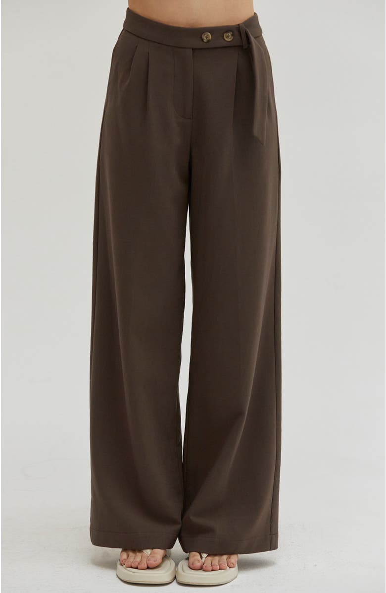 CRESCENT Gabardine Belted Wide Leg Trousers, Main, color,