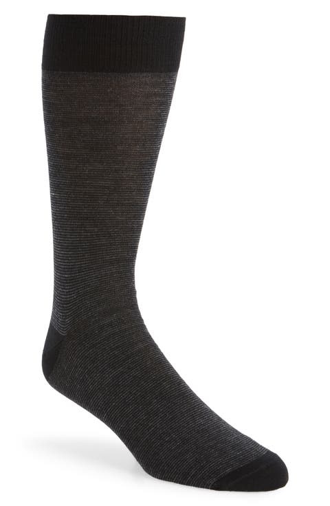Stripe Merino Wool Blend Dress Socks